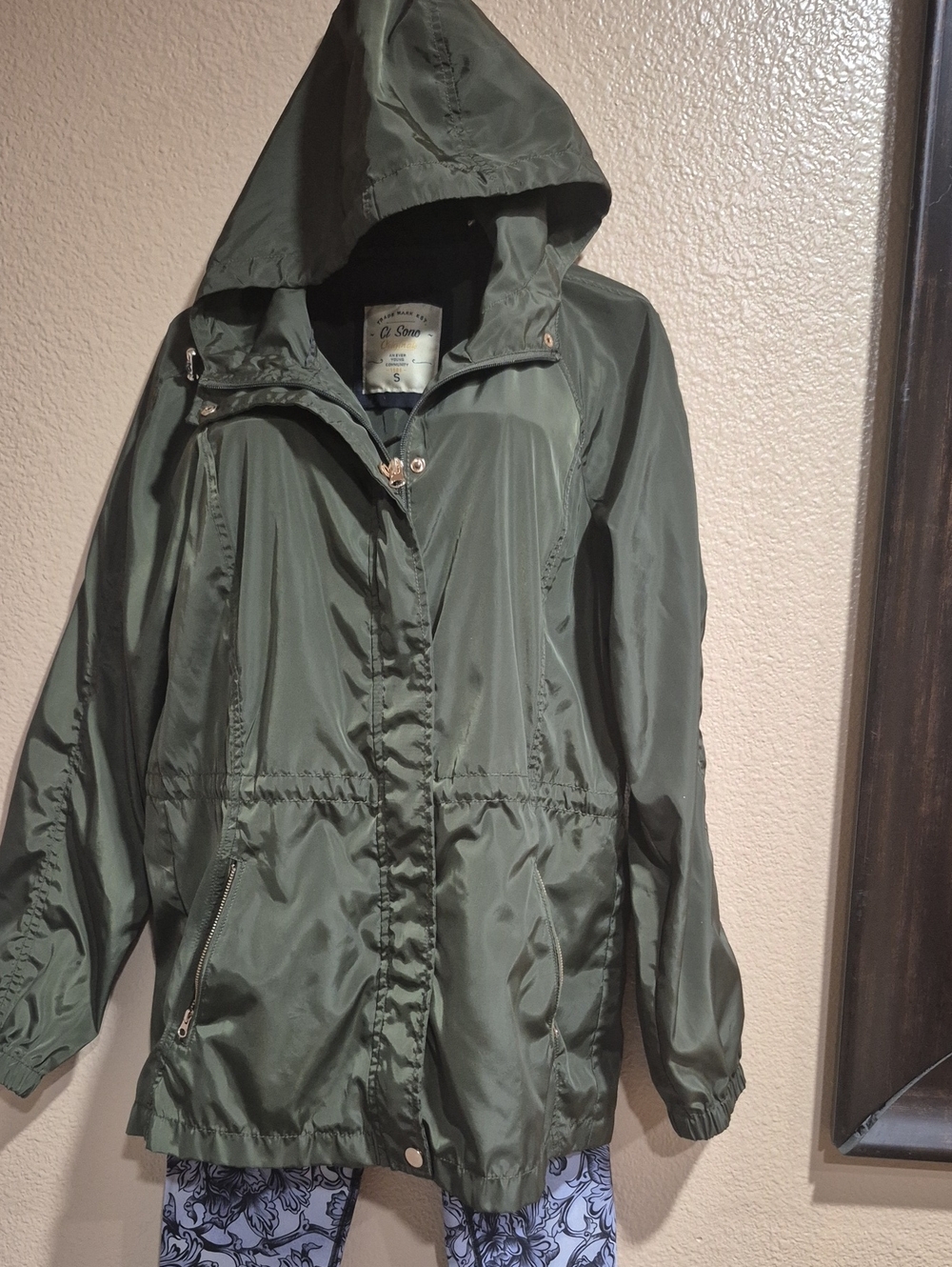 Ci Sono Olive Green Raincoat Jacket